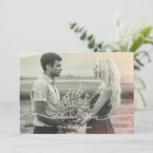 Elegantes Hochzeitsstift Foto Dankeschön Karte (Stehend Vorderseite)