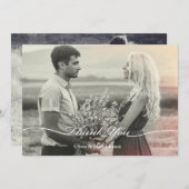 Elegantes Hochzeitsstift Foto Dankeschön Karte (Vorne/Hinten)