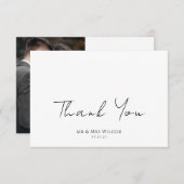 Elegantes Hochzeitsstift Foto Dankeschön Karte (Vorne/Hinten)