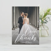 Elegantes Hochzeitsstift Foto Dankeschön Karte (Stehend Vorderseite)