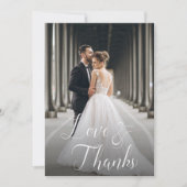 Elegantes Hochzeitsstift Foto Dankeschön Karte (Vorderseite)