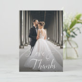 Elegantes Hochzeitsstift Foto Dankeschön Karte (Stehend Vorderseite)