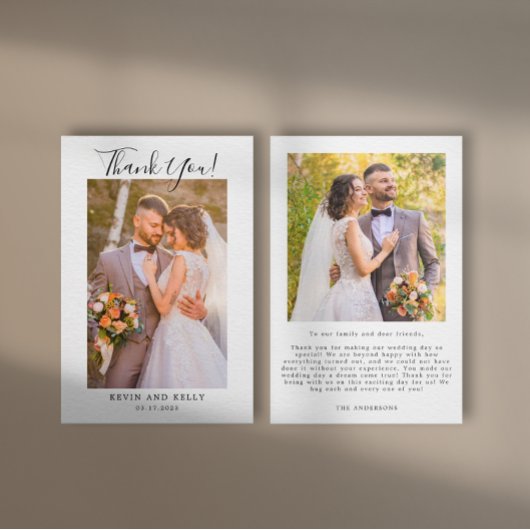 Elegantes Hochzeitsstift Foto Dankeschön Karte