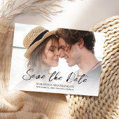 Elegantes Hochzeitsstift Foto Einfache Pfirsich Save The Date