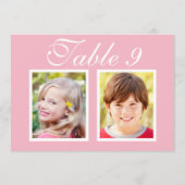 Elegantes Hochzeitsstift Foto Rosa Tischnummer (Rückseite)