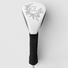 Elegantes Hochzeitsstift Personalisierter Name und Golf Headcover