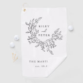 Elegantes Hochzeitsstift Personalisierter Name und Golfhandtuch (Insitu)