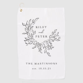 Elegantes Hochzeitsstift Personalisierter Name und Golfhandtuch