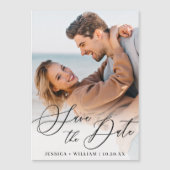 Elegantes Hochzeitsstift Save the Date Magnetkarte (Vorderseite)