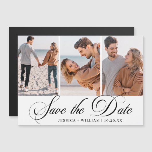 Elegantes Hochzeitsstift Save the Date Magnetkarte (Vorne/Hinten)
