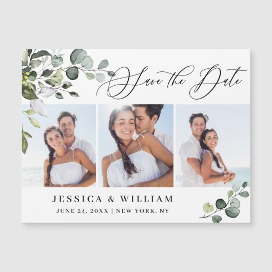 Elegantes Hochzeitsstift Save the Date Magnetkarte (Vorderseite)