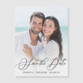 Elegantes Hochzeitsstift Save the Date Magnetkarte (Vorderseite)