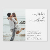 Elegantes Hochzeitsstift Save the Date Magnetkarte (Vorderseite)
