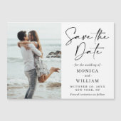 Elegantes Hochzeitsstift Save the Date Magnetkarte (Vorderseite)