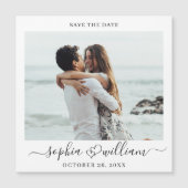 Elegantes Hochzeitsstift Save the Date Magnetkarte (Vorderseite)