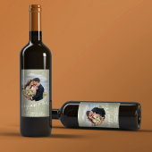 Elegantes Hochzeitsstil Einfaches Foto Tropical Pa Weinetikett