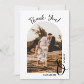 Elegantes Hochzeitsstil-Foto Dankeskarte (Vorderseite)