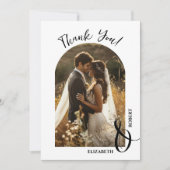 Elegantes Hochzeitsstil-Foto Dankeskarte (Vorderseite)