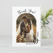 Elegantes Hochzeitsstil-Foto Dankeskarte (Stehend Vorderseite)