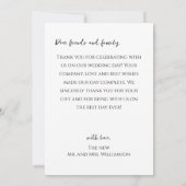 Elegantes Hochzeitsstil-Foto Dankeskarte (Rückseite)