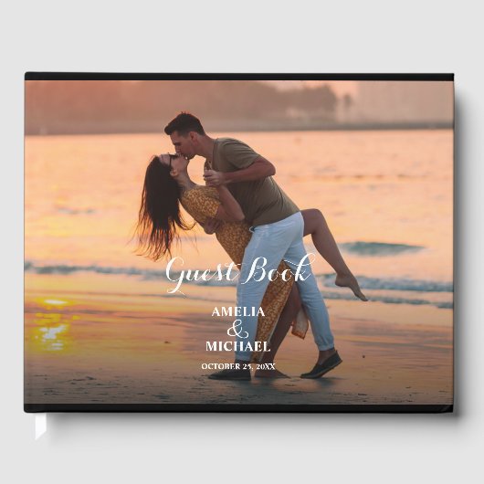 Elegantes Hochzeitsstil-Foto Gästebuch (Vorderseite)