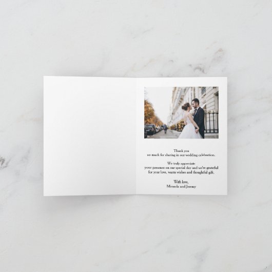 Elegantes Hochzeitsstil - Foto geklappt Danke (Innenseite)