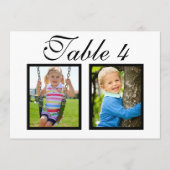 Elegantes Hochzeitsstil Foto Schwarz-weiße Tischnu Einladung (Vorderseite)