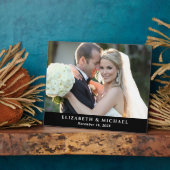 Elegantes Hochzeitsstil Personalisiertes Foto Fotoplatte (Seite)