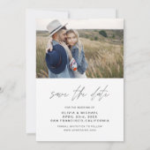 Elegantes Hochzeitsstil Save the Date Foto Minimal (Rückseite)