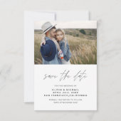 Elegantes Hochzeitsstil Save the Date Foto Minimal (Rückseite)