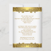 Elegantes Hochzeitsstil Verziertes Blütenweißgold Einladung (Rückseite)