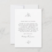 Elegantes Hochzeitsstipendiat-Foto Dankeskarte (Rückseite)