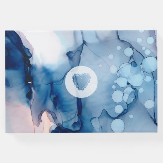 ** Elegantes Hochzeitsstipendium des Blauen Wasser Gästebuch (Rückseite)