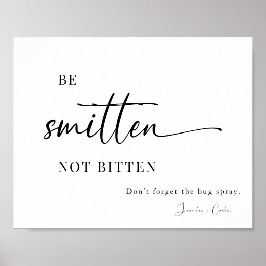 Elegantes Hochzeitssyndrom und Bug Spray-Zeichen Poster (Vorne)