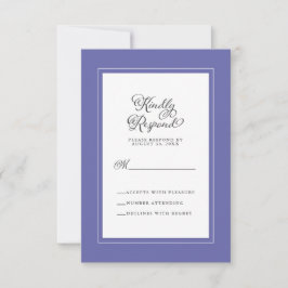 Elegantes Hochzeitsszenario Blau & Weiß RSVP Karte