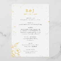 Elegantes Hochzeitsszenario in Golden Floral