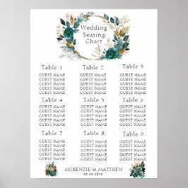 Elegantes Hochzeitsszenario mit Aquamarinen und go Poster