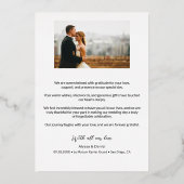 Elegantes Hochzeitsszitat Modernes Drehbuch Folien Feiertagskarte (Rückseite)