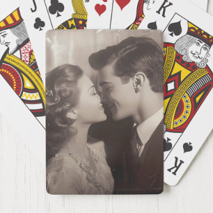 Elegantes Hochzeitstag-Andenken Paar-Foto Spielkarten