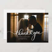 Elegantes Hochzeitstag Foto Script Vielen Dank Mitteilungskarte (Vorne/Hinten)