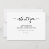 Elegantes Hochzeitstag Foto Script Vielen Dank Mitteilungskarte (Rückseite)