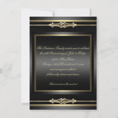 Elegantes Hochzeitstag Gold/Schwarz Einladung (Rückseite)