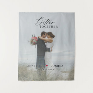 Elegantes Hochzeitstag-Paar-Foto Wandteppich