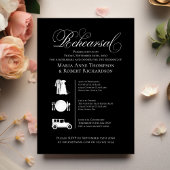 Elegantes Hochzeitstag Probe Dinner Einladung