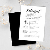 Elegantes Hochzeitstag Probe Dinner Einladung