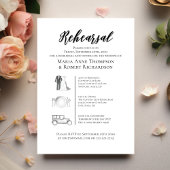 Elegantes Hochzeitstag Probe Dinner Einladung