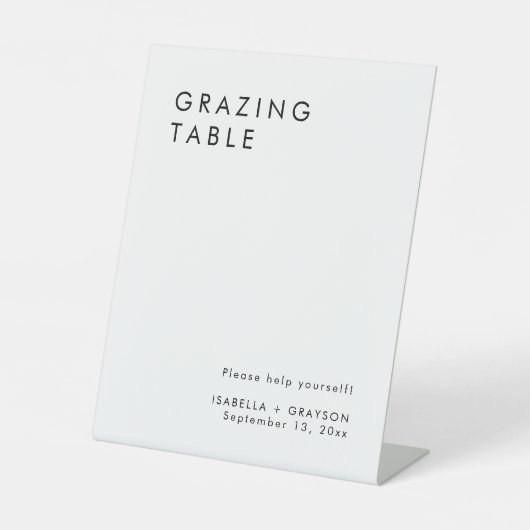 Elegantes Hochzeitstich Sockelschild (Vorderseite)