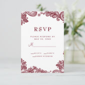 Elegantes Hochzeitstil Details Blau Weiß RSVP Karte (Stehend Vorderseite)