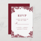 Elegantes Hochzeitstil Details Blau Weiß RSVP Karte (Vorne/Hinten)