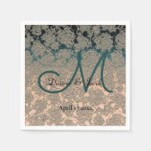 Elegantes Hochzeitstil für Aquamarine und Champagn Serviette (Vorderseite)